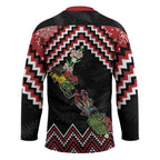 New Zealand Christmas Taniko Poutama Hockey Jersey Flora Map with Birds - Aussie Hoodie