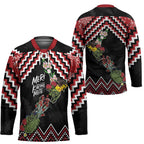 New Zealand Christmas Taniko Poutama Hockey Jersey Flora Map with Birds - Aussie Hoodie