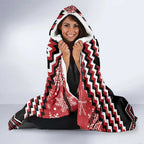 New Zealand Christmas Taniko Poutama Hooded Blanket Flora Map with Birds - Aussie Hoodie