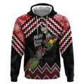 New Zealand Christmas Taniko Poutama Hoodie Flora Map with Birds - Aussie Hoodie