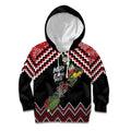 New Zealand Christmas Taniko Poutama Kid Hoodie Flora Map with Birds - Aussie Hoodie