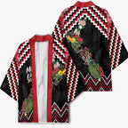 New Zealand Christmas Taniko Poutama Kimono Flora Map with Birds - Aussie Hoodie