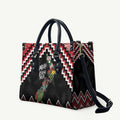 New Zealand Christmas Taniko Poutama Leather Bag Flora Map with Birds - Aussie Hoodie