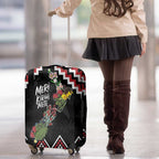 New Zealand Christmas Taniko Poutama Luggage Cover Flora Map with Birds - Aussie Hoodie