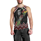 New Zealand Christmas Taniko Poutama Men Tank Top Flora Map with Birds - Aussie Hoodie