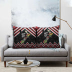 New Zealand Christmas Taniko Poutama Pillow Cover Flora Map with Birds - Aussie Hoodie