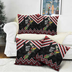 New Zealand Christmas Taniko Poutama Pillow Cover Flora Map with Birds - Aussie Hoodie