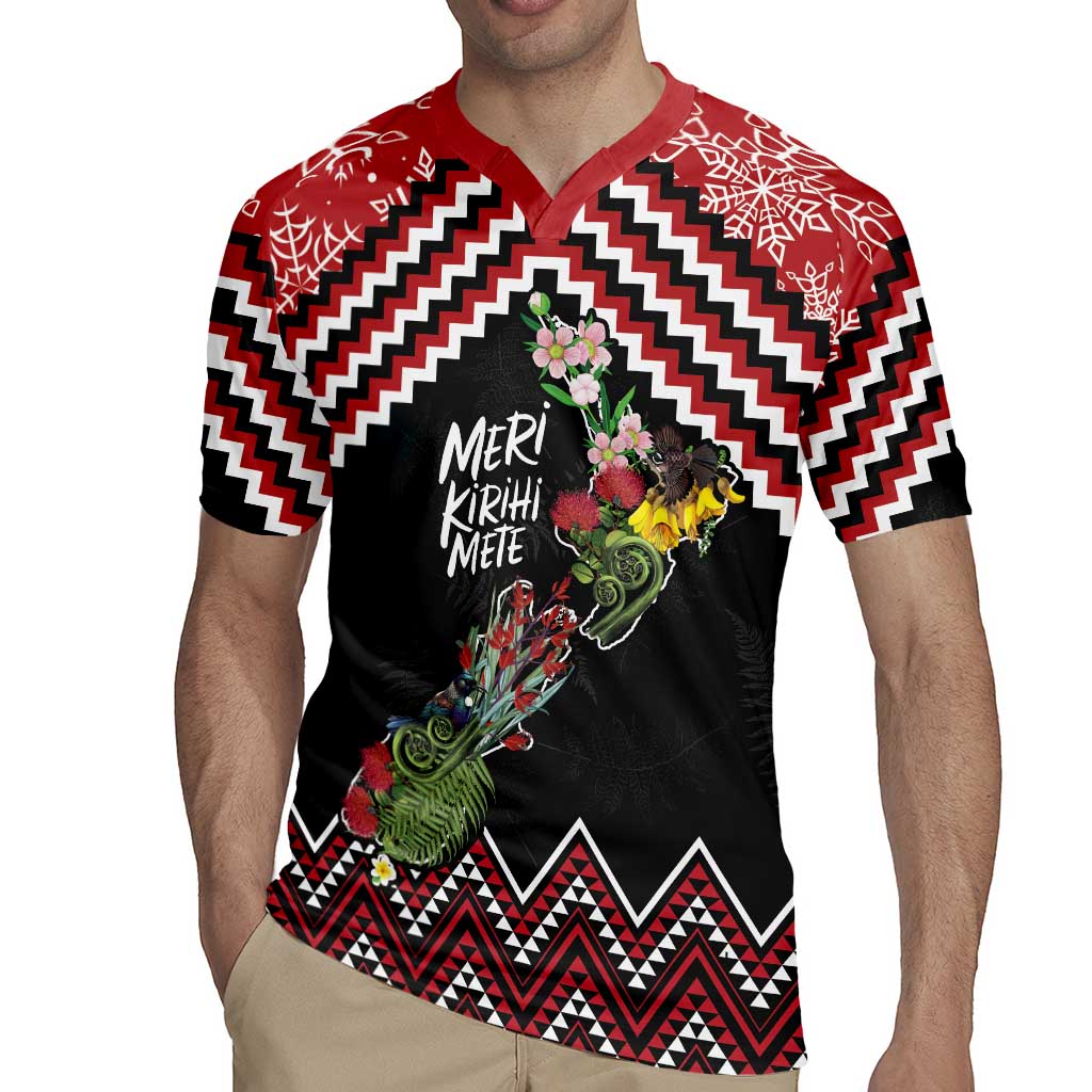 New Zealand Christmas Taniko Poutama Rugby Jersey Flora Map with Birds - Aussie Hoodie