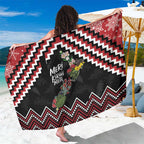 New Zealand Christmas Taniko Poutama Sarong Flora Map with Birds - Aussie Hoodie