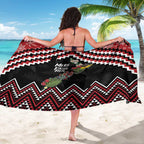 New Zealand Christmas Taniko Poutama Sarong Flora Map with Birds - Aussie Hoodie