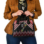 New Zealand Christmas Taniko Poutama Shoulder Handbag Flora Map with Birds - Aussie Hoodie