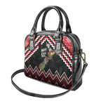 New Zealand Christmas Taniko Poutama Shoulder Handbag Flora Map with Birds - Aussie Hoodie