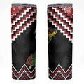 New Zealand Christmas Taniko Poutama Skinny Tumbler Flora Map with Birds - Aussie Hoodie