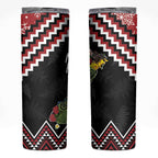 New Zealand Christmas Taniko Poutama Skinny Tumbler Flora Map with Birds - Aussie Hoodie