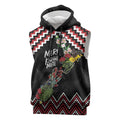 New Zealand Christmas Taniko Poutama Sleeveless Hoodie Flora Map with Birds - Aussie Hoodie
