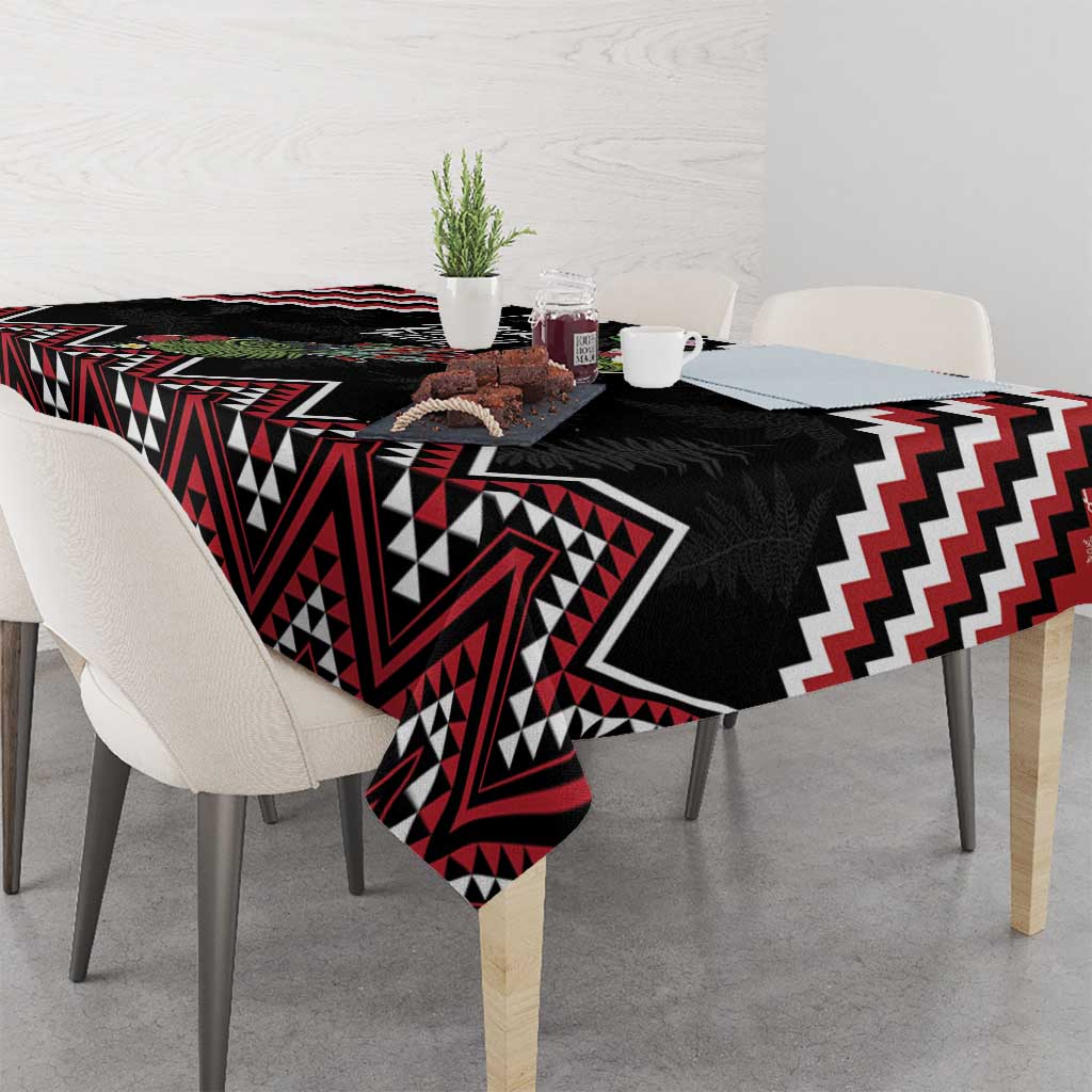 New Zealand Christmas Taniko Poutama Tablecloth Flora Map with Birds - Aussie Hoodie