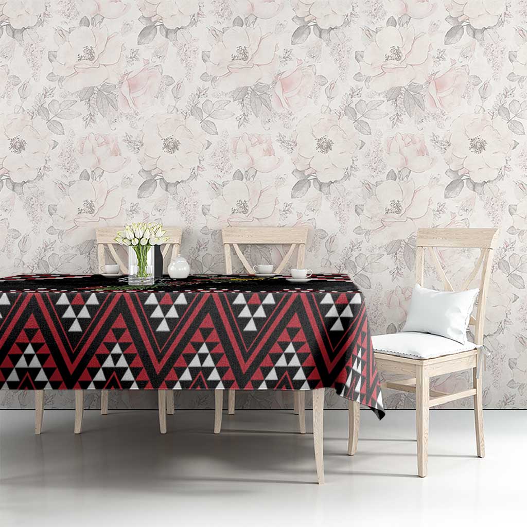New Zealand Christmas Taniko Poutama Tablecloth Flora Map with Birds - Aussie Hoodie