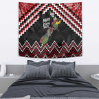 New Zealand Christmas Taniko Poutama Tapestry Flora Map with Birds - Aussie Hoodie