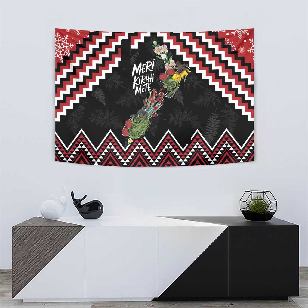 New Zealand Christmas Taniko Poutama Tapestry Flora Map with Birds - Aussie Hoodie