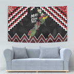 New Zealand Christmas Taniko Poutama Tapestry Flora Map with Birds - Aussie Hoodie