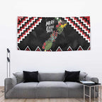 New Zealand Christmas Taniko Poutama Tapestry Flora Map with Birds - Aussie Hoodie