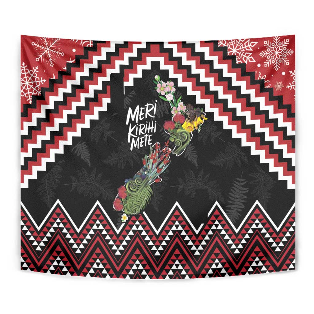 New Zealand Christmas Taniko Poutama Tapestry Flora Map with Birds - Aussie Hoodie