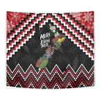New Zealand Christmas Taniko Poutama Tapestry Flora Map with Birds - Aussie Hoodie