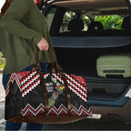 New Zealand Christmas Taniko Poutama Travel Bag Flora Map with Birds - Aussie Hoodie