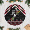 New Zealand Christmas Taniko Poutama Tree Skirt Flora Map with Birds - Aussie Hoodie