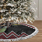 New Zealand Christmas Taniko Poutama Tree Skirt Flora Map with Birds - Aussie Hoodie