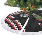 New Zealand Christmas Taniko Poutama Tree Skirt Flora Map with Birds - Aussie Hoodie