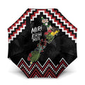 New Zealand Christmas Taniko Poutama Umbrella Flora Map with Birds - Aussie Hoodie