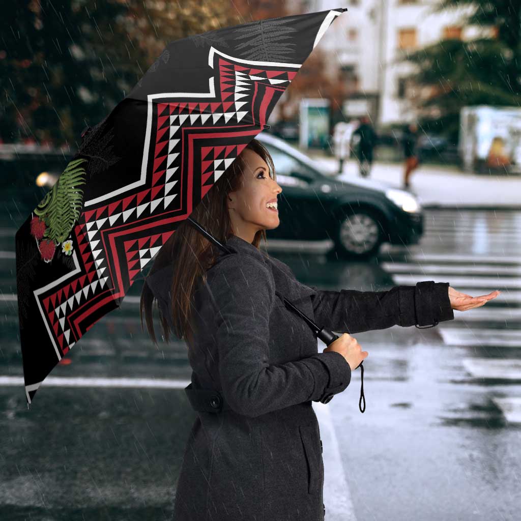 New Zealand Christmas Taniko Poutama Umbrella Flora Map with Birds - Aussie Hoodie