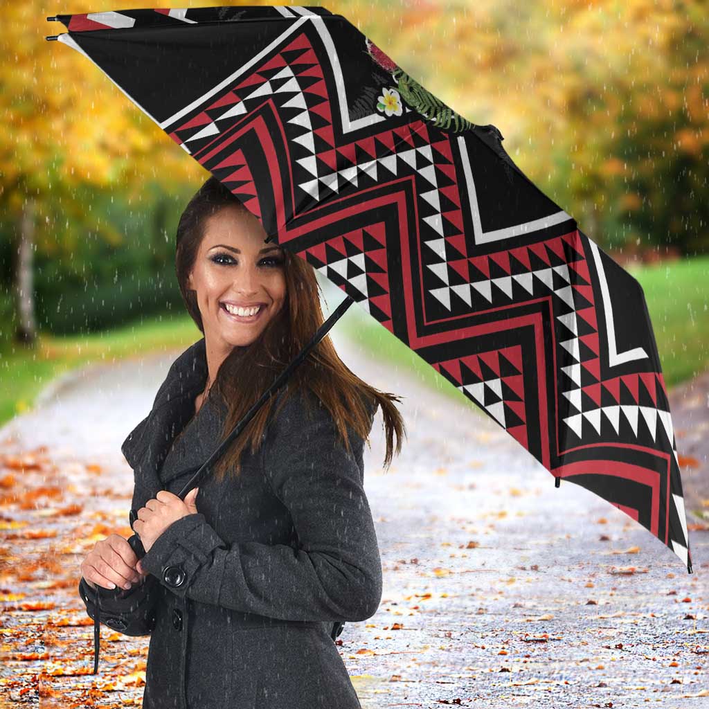 New Zealand Christmas Taniko Poutama Umbrella Flora Map with Birds - Aussie Hoodie
