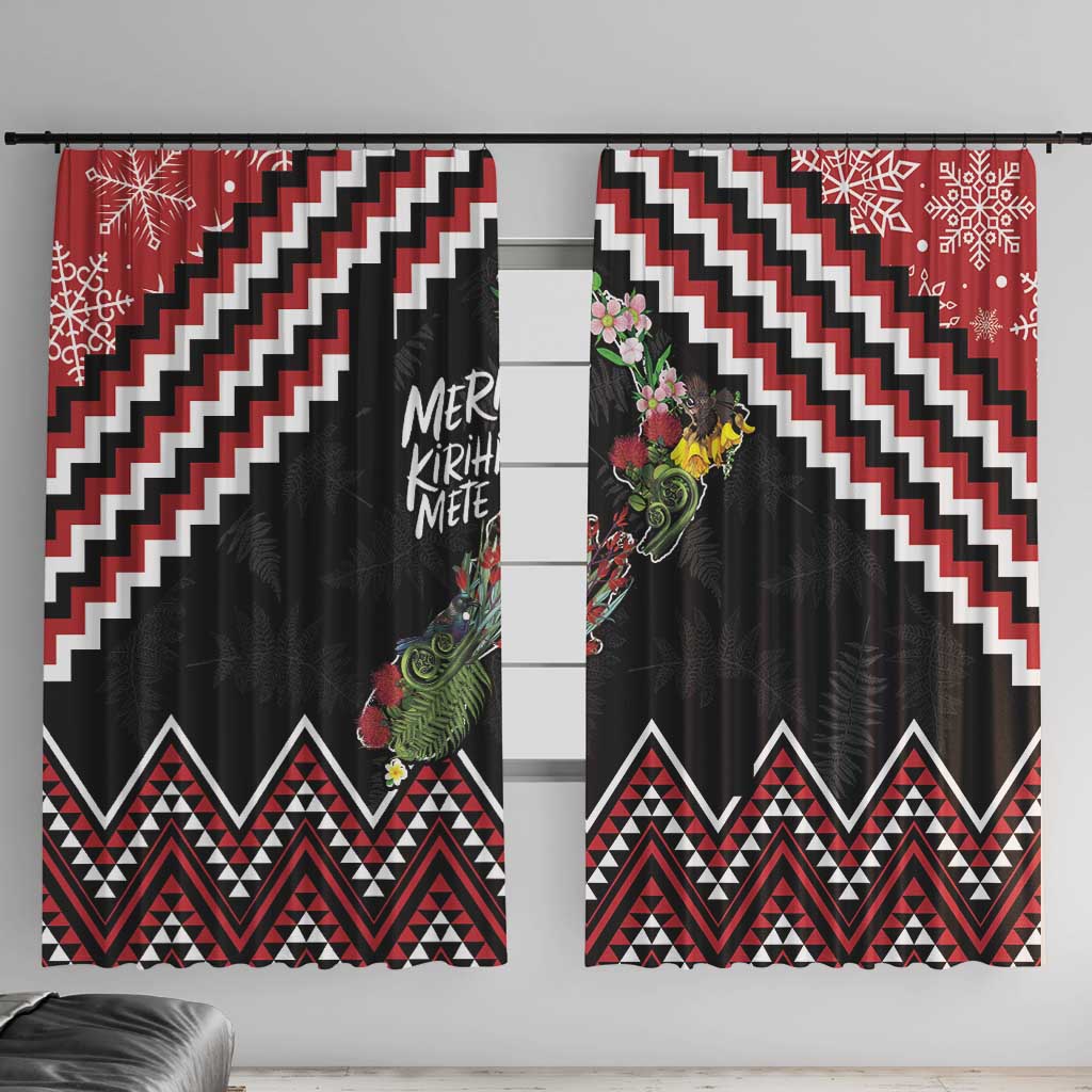 New Zealand Christmas Taniko Poutama Window Curtain Flora Map with Birds - Aussie Hoodie