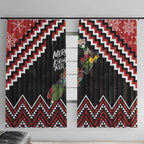 New Zealand Christmas Taniko Poutama Window Curtain Flora Map with Birds - Aussie Hoodie