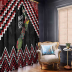 New Zealand Christmas Taniko Poutama Window Curtain Flora Map with Birds - Aussie Hoodie