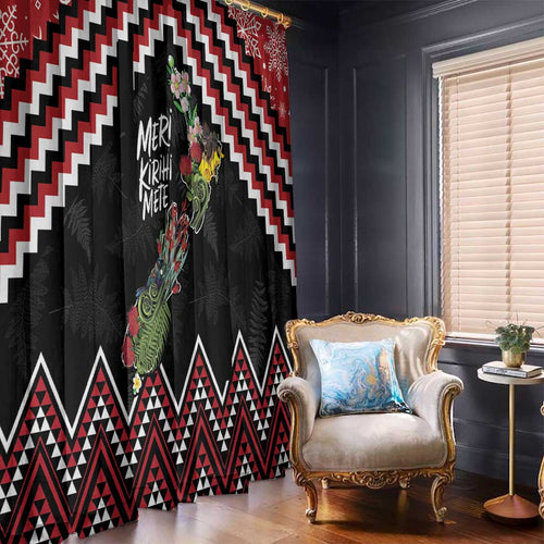 New Zealand Christmas Taniko Poutama Window Curtain Flora Map with Birds - Aussie Hoodie