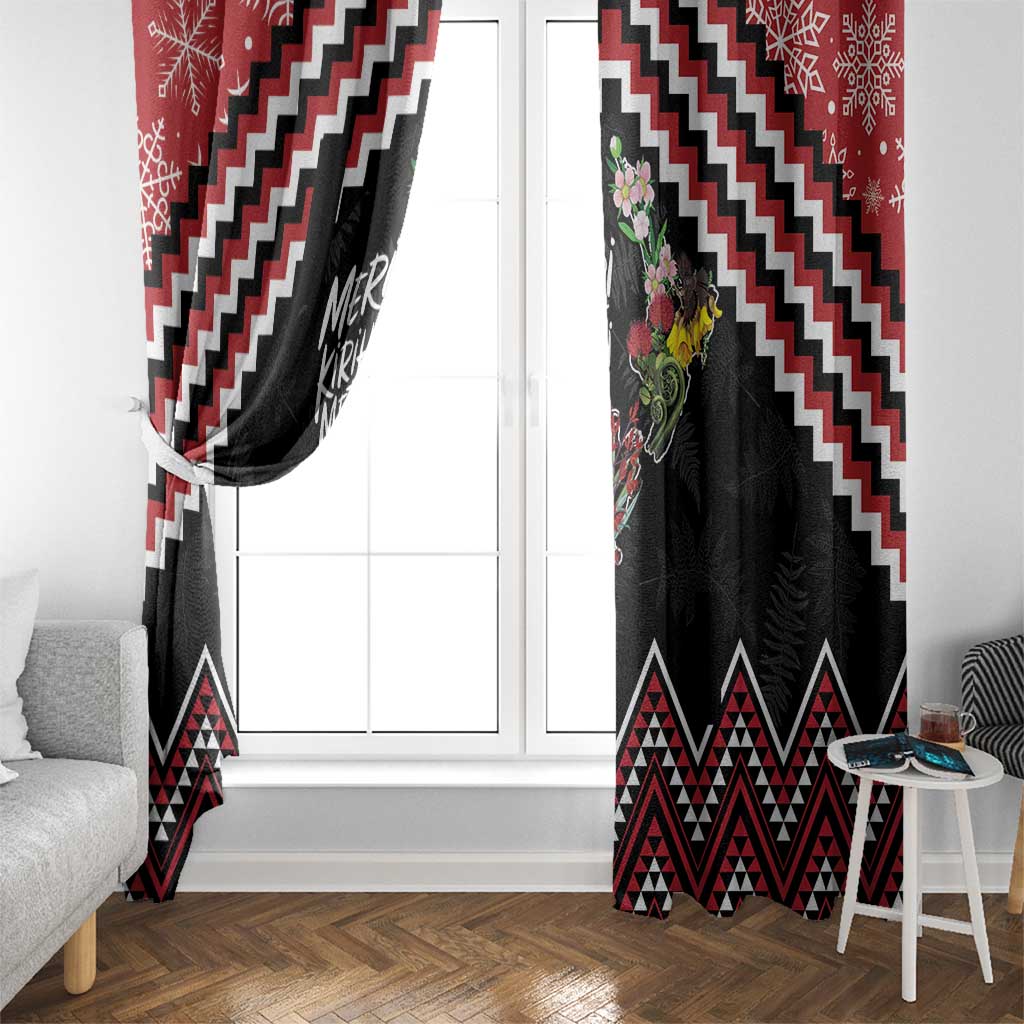 New Zealand Christmas Taniko Poutama Window Curtain Flora Map with Birds - Aussie Hoodie