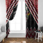 New Zealand Christmas Taniko Poutama Window Curtain Flora Map with Birds - Aussie Hoodie