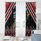 New Zealand Christmas Taniko Poutama Window Curtain Flora Map with Birds - Aussie Hoodie