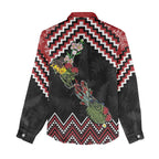 New Zealand Christmas Taniko Poutama Women Casual Shirt Flora Map with Birds - Aussie Hoodie