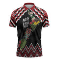 New Zealand Christmas Taniko Poutama Zipper Polo Shirt Flora Map with Birds - Aussie Hoodie