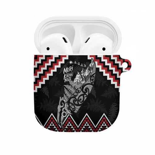 New Zealand Christmas Taniko Poutama AirPods Case Mountainscape Maori Fern - Aussie Hoodie