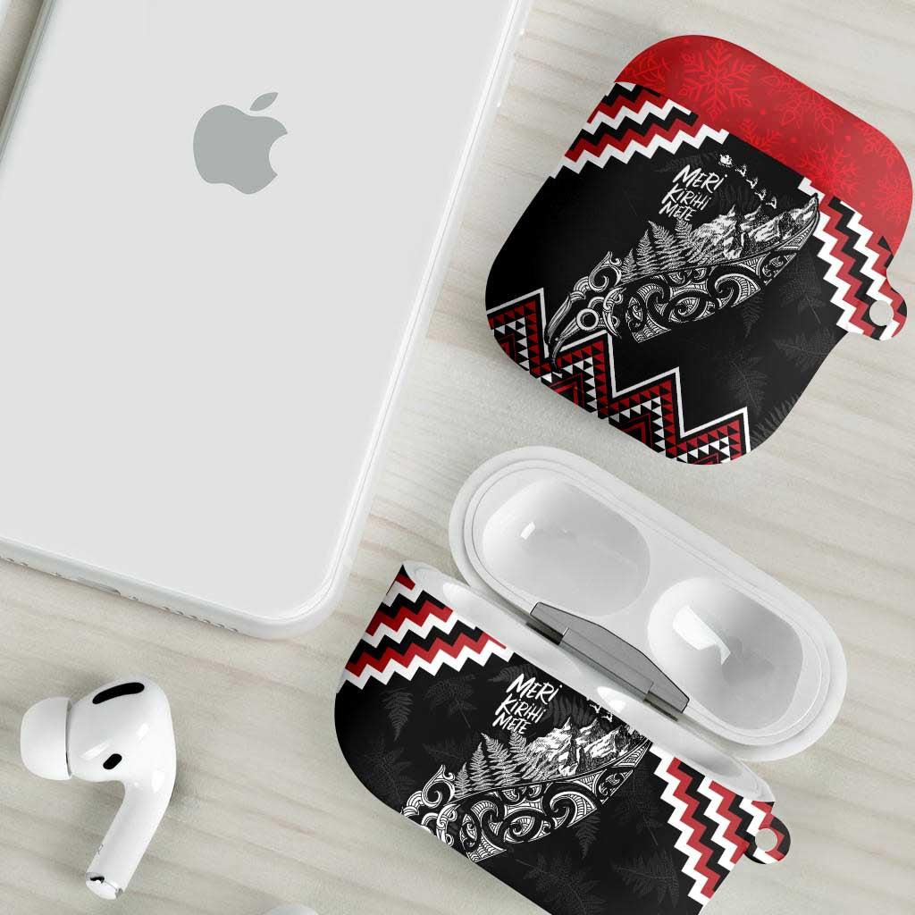 New Zealand Christmas Taniko Poutama AirPods Case Mountainscape Maori Fern - Aussie Hoodie