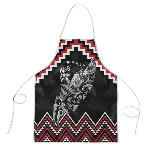 New Zealand Christmas Taniko Poutama Apron Mountainscape Maori Fern - Aussie Hoodie