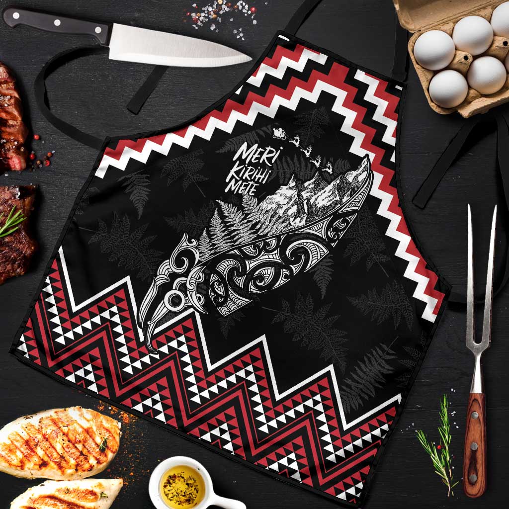 New Zealand Christmas Taniko Poutama Apron Mountainscape Maori Fern - Aussie Hoodie