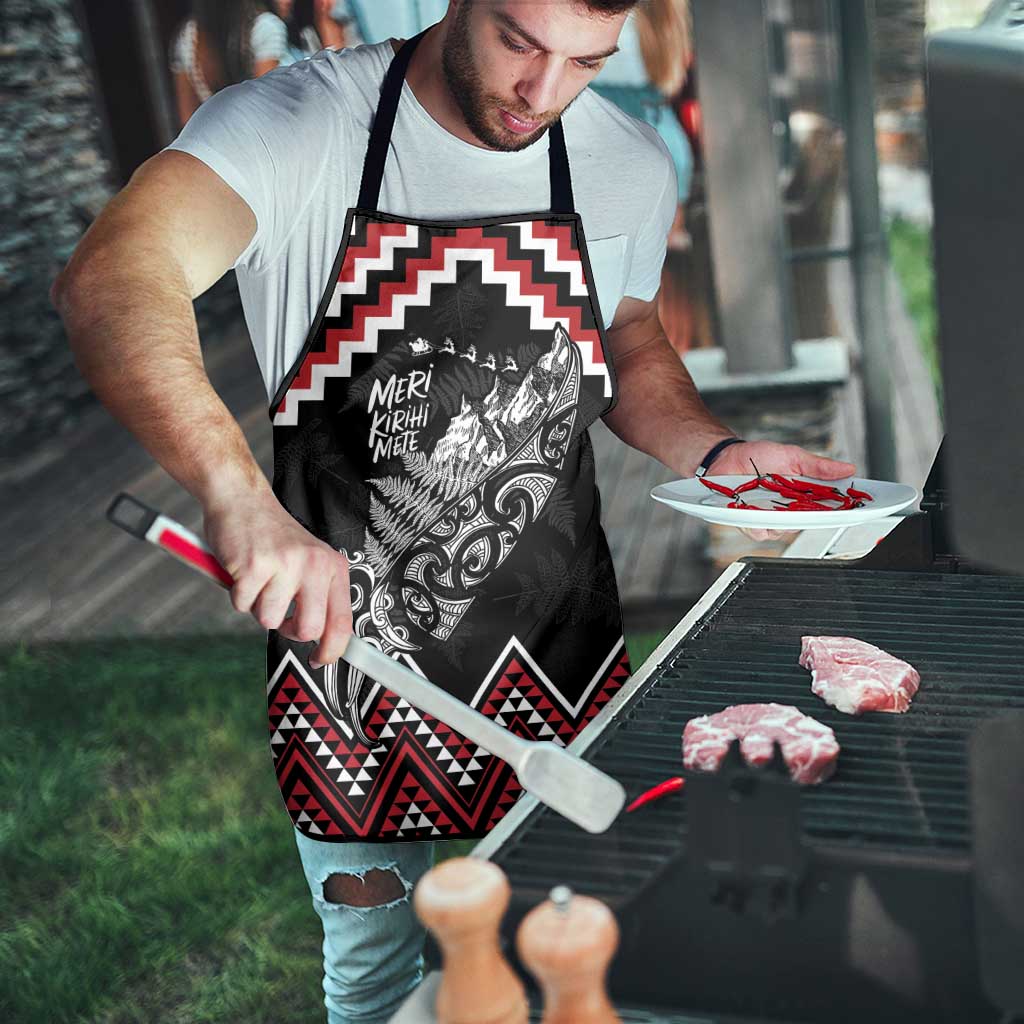 New Zealand Christmas Taniko Poutama Apron Mountainscape Maori Fern - Aussie Hoodie