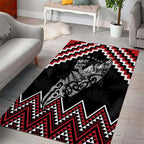 New Zealand Christmas Taniko Poutama Area Rug Mountainscape Maori Fern - Aussie Hoodie