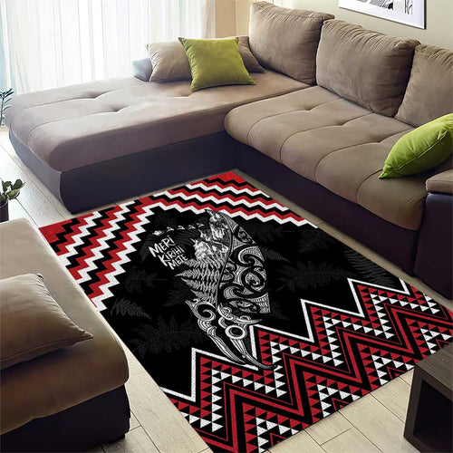 New Zealand Christmas Taniko Poutama Area Rug Mountainscape Maori Fern - Aussie Hoodie